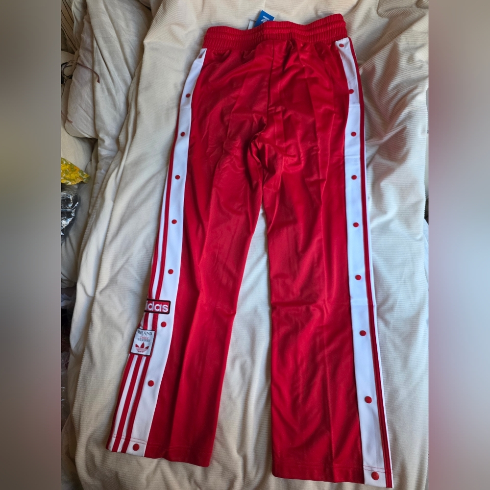 Adidas Women’s Original Adibreak Better Scarlet Red WhiteTrack Pants - Picture 12 of 15